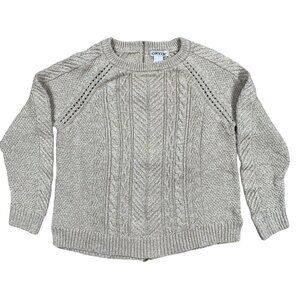 Orvis Knitted Full Zip Chunky Crew Neck Sweater Size Medium